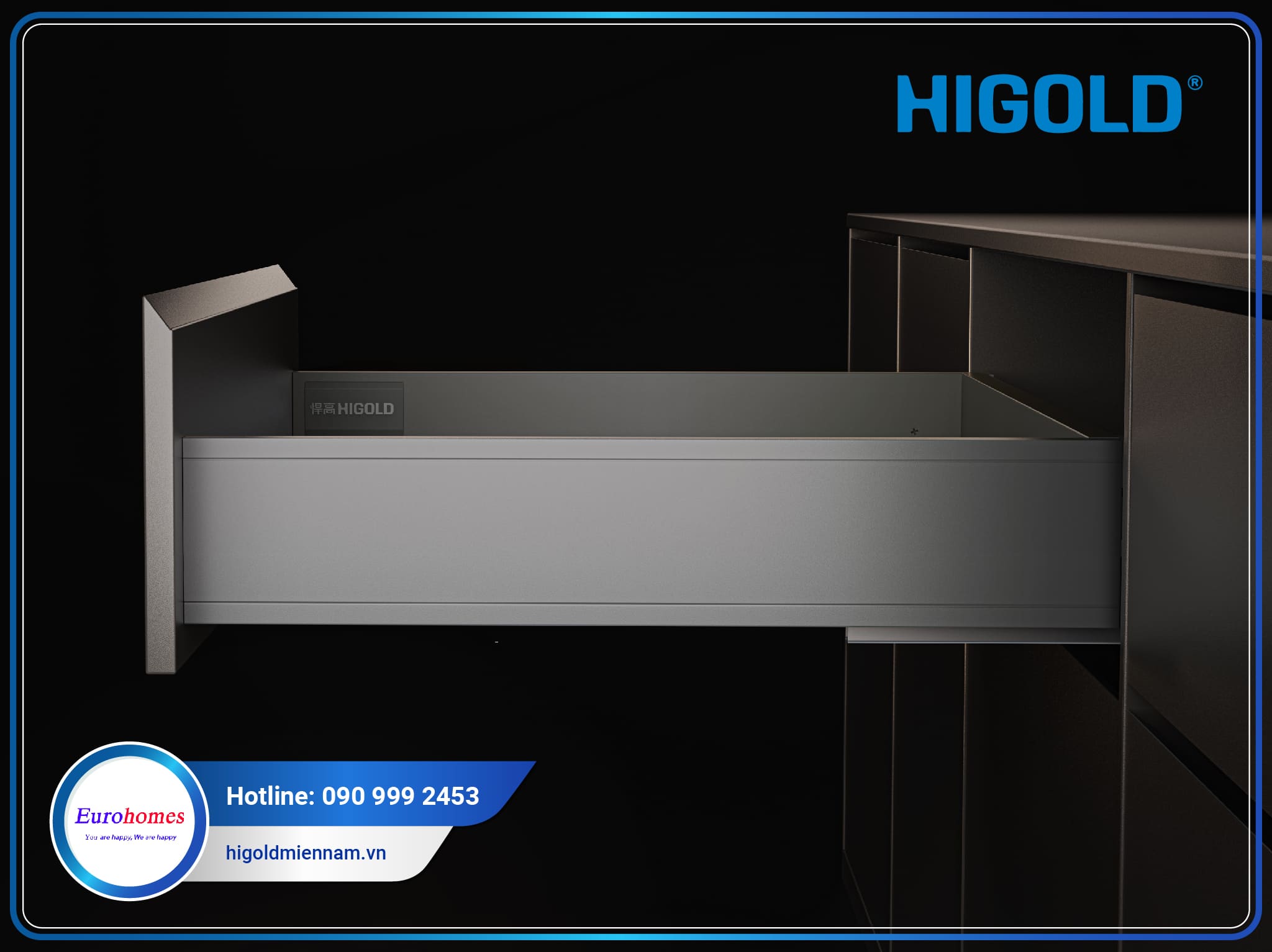 Ray hộp giảm chấn, ngăn kéo âm, cao 86mm — 900mm: 820006