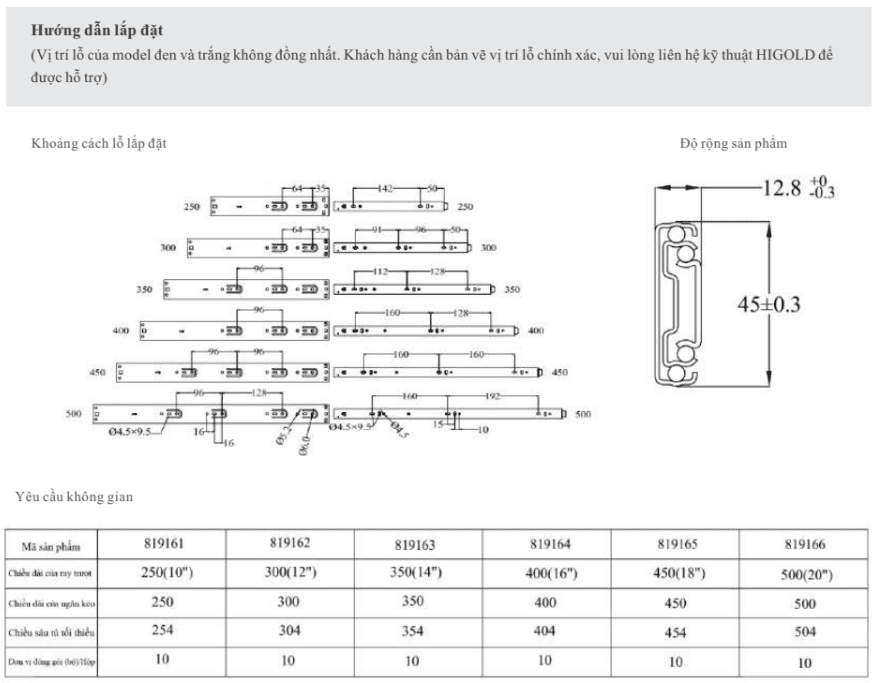 Ray bi thép/ Ba đoạn lực/ Giảm chấn lò xo kép G2.0 – 500mm 819316 - Ảnh 4