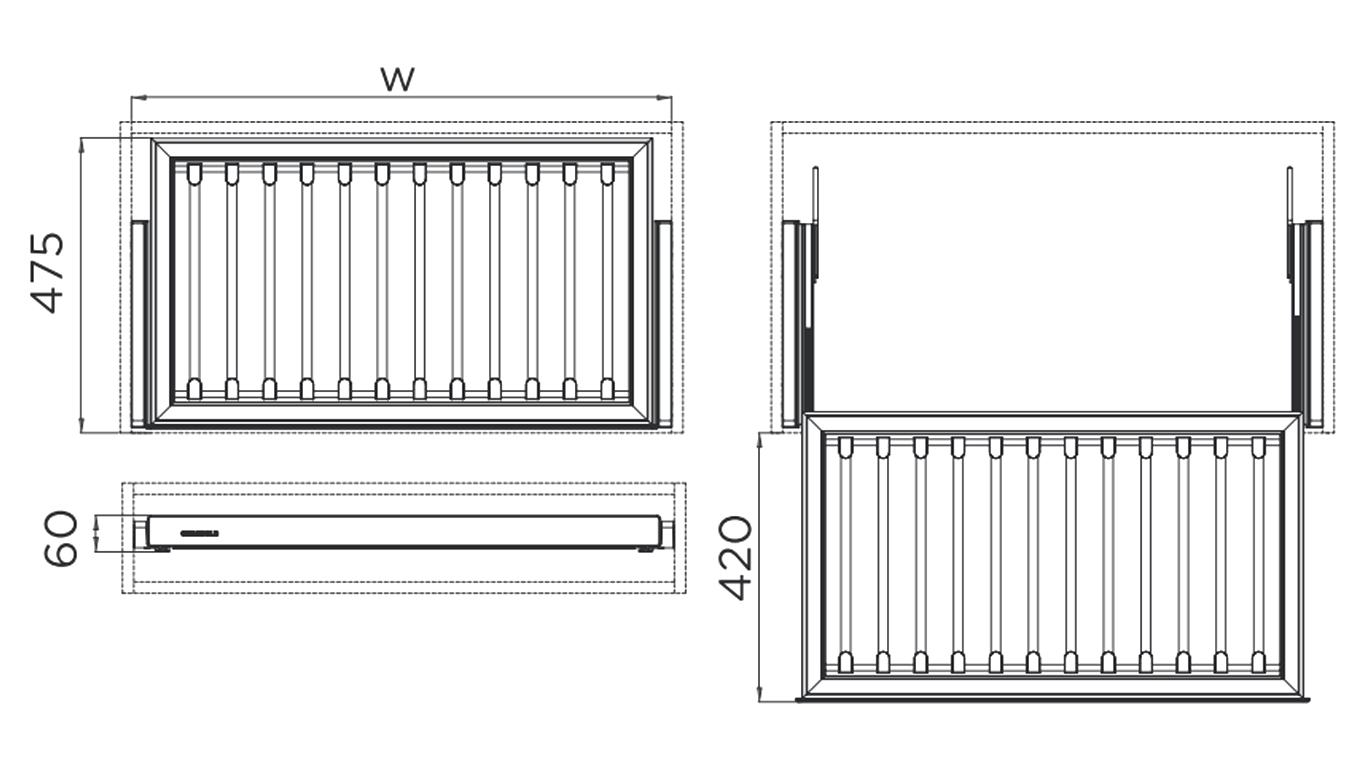 Ngăn treo quần âu — 600mm: 703721-S - Ảnh 4