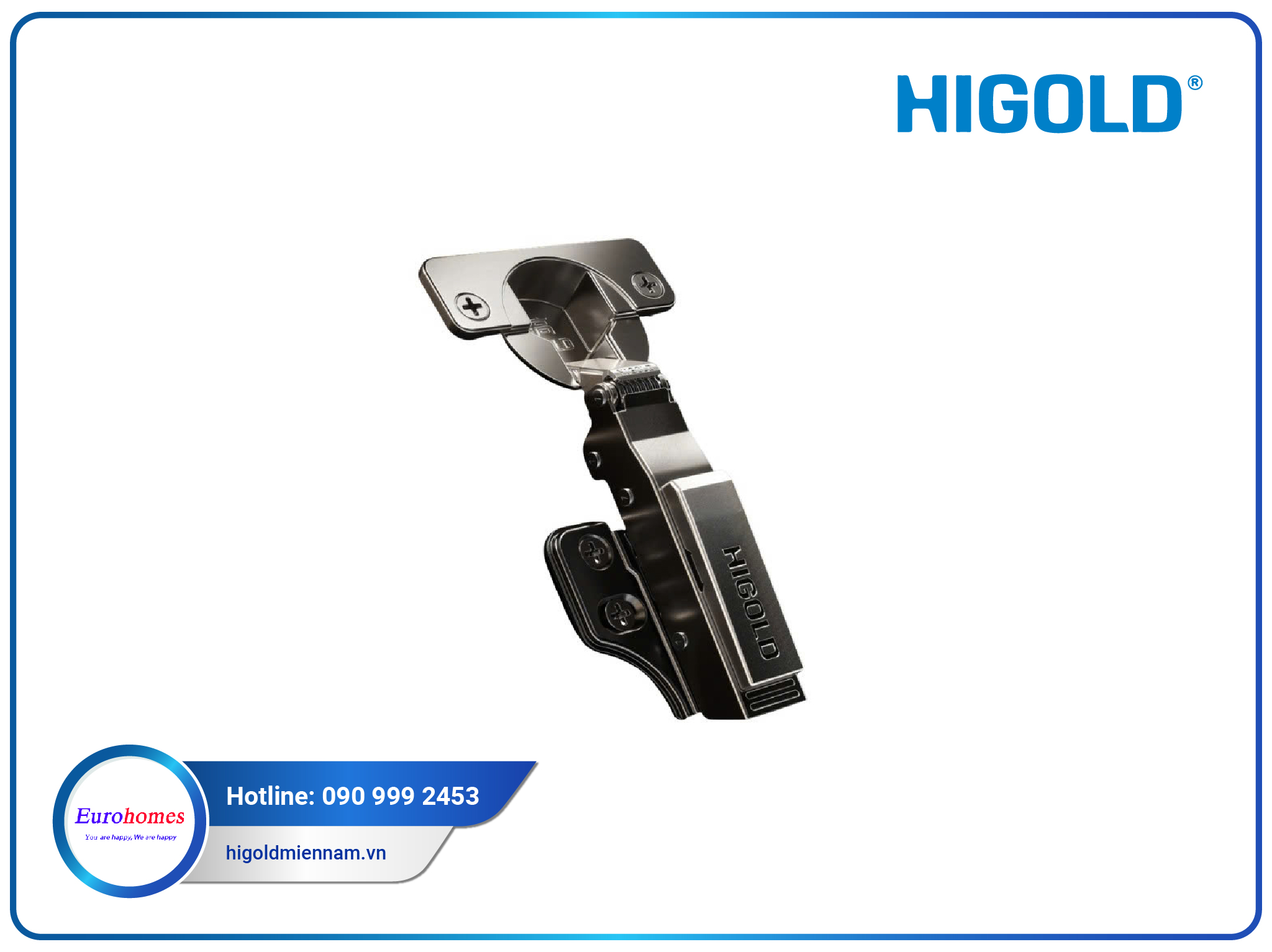 Bản lề thép/ giảm chấn góc nhỏ/ 3 đoạn lực/ lắp nhanh G2.0, trùm ngoài 813787